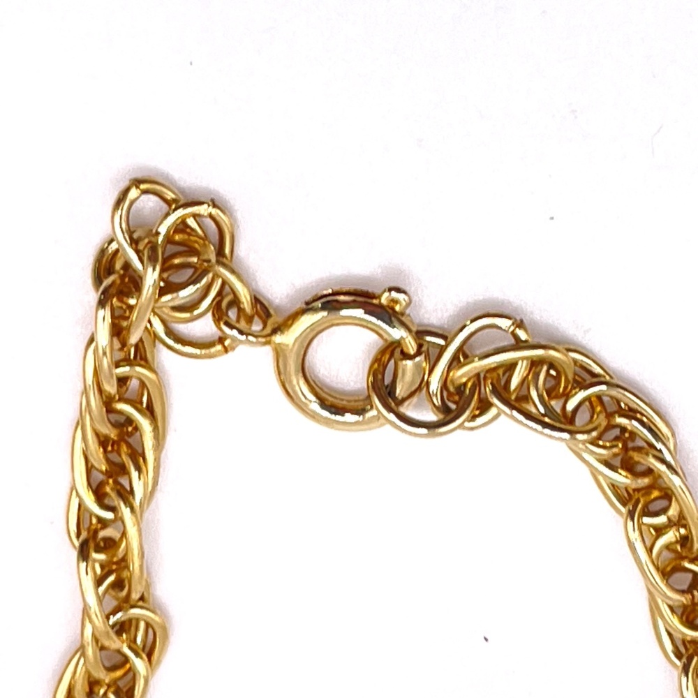 Vintage Gold Tone Fleur de Lis Tassel Pendant Necklace - Picture 9 of 11